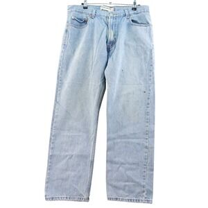 Vintage Levis 505 Mens 36x30 Jeans Light Wash Regular Fit Denim Pants Workwear